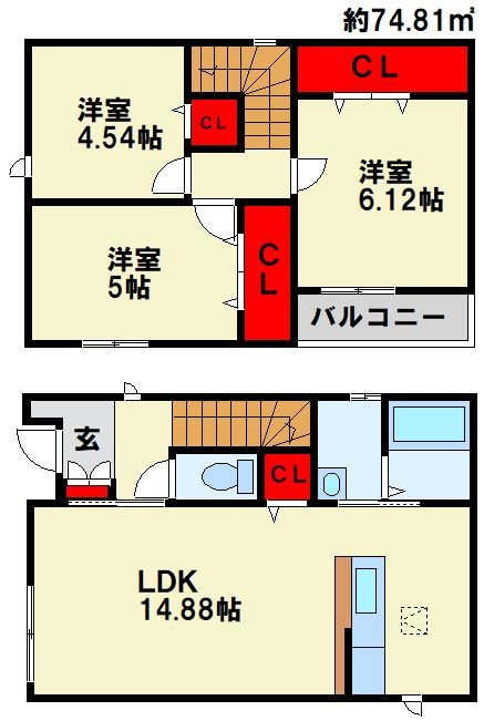 サンラプロ葛原本町Ⅳ　C棟 間取り