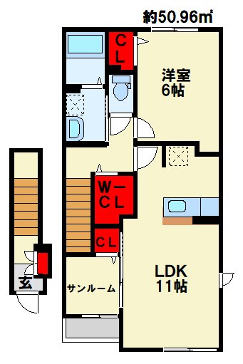 メゾン　ド　クルール　A棟 間取り