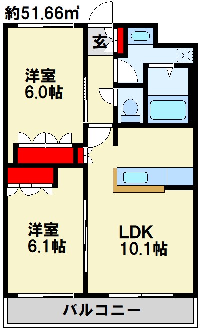 グランドールのぞえⅠ 間取り