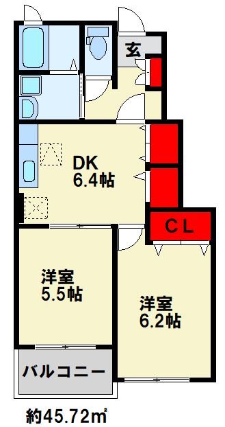 メイユール北泉Ⅱ　B棟  間取り