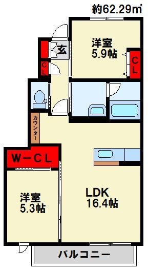 エメラルドタワー　B棟 間取り