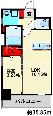 福岡県北九州市小倉北区魚町４丁目 間取り