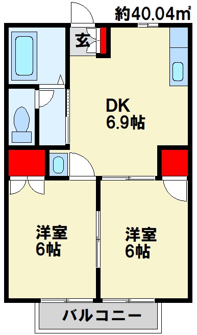 スカイハイツ木屋瀬 間取り
