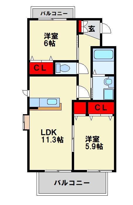 シャーメゾンJ・K　A棟 間取り