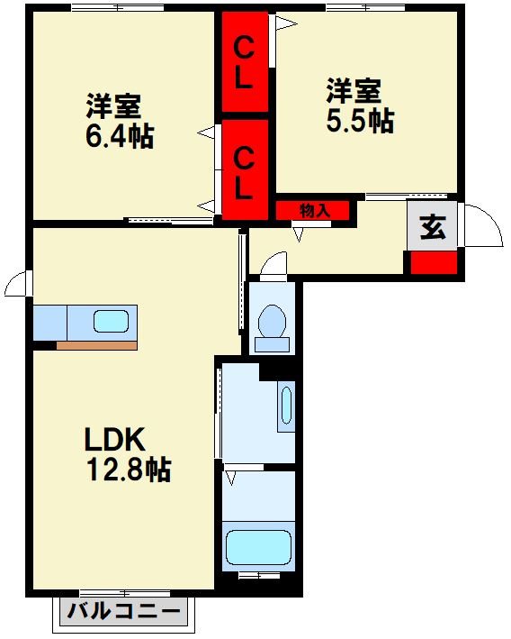 コモドヴィラ引野 間取り