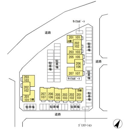 Casa　Felice　A棟 駐車場