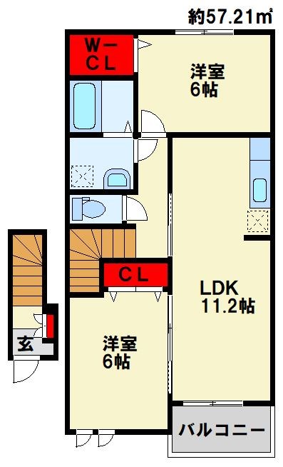 サンデリアーナⅡ　B棟  間取り