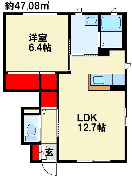 シャーメゾン茶屋の原Ⅰ B棟 間取り