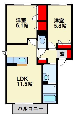 エスベランサ弐番館  間取り