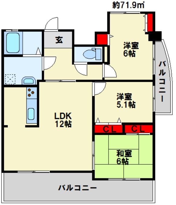 福岡県北九州市八幡東区前田３丁目 間取り