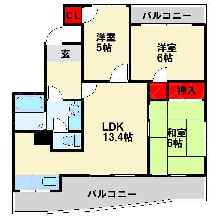 福岡県北九州市戸畑区高峰１丁目 間取り