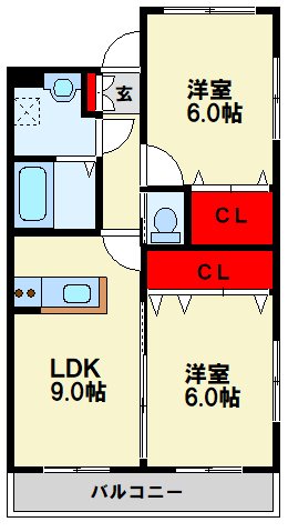 クラッセ三ヶ森 間取り