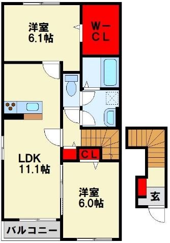 ティーダ水巻 B棟  間取り