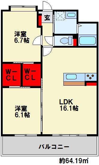 ニューガイア下曽根  間取り