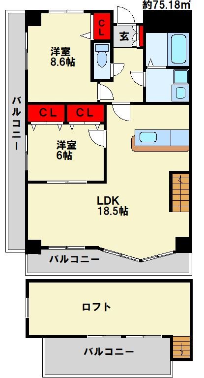 レイ・ブリック若園 間取り