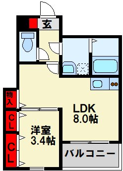 ジーメゾン戸畑フローレ 間取り