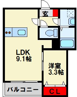 ジーメゾン戸畑フローレ 間取り