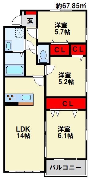 カームテラス  間取り