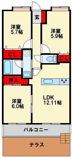 アヌビアス紫川 間取り