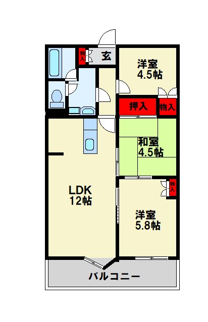 福岡県北九州市若松区白山２丁目 間取り