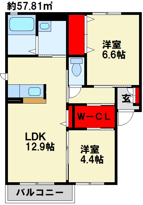 シャーメゾン茶屋の原Ⅱ C棟  間取り