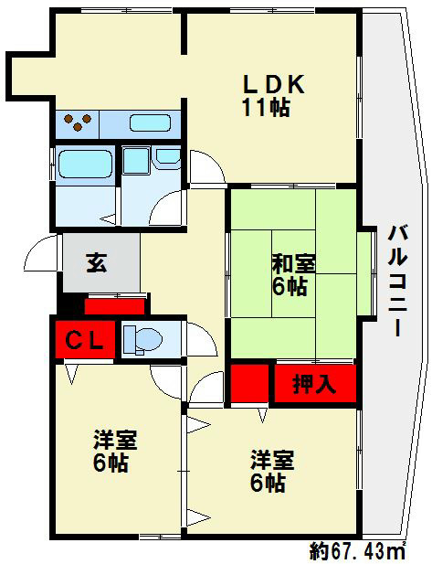 パレス西小倉 間取り