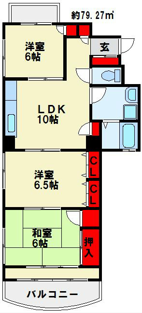 パレス三萩野 間取り