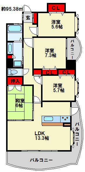 グランドパレス西小倉ステーションタワー 間取り