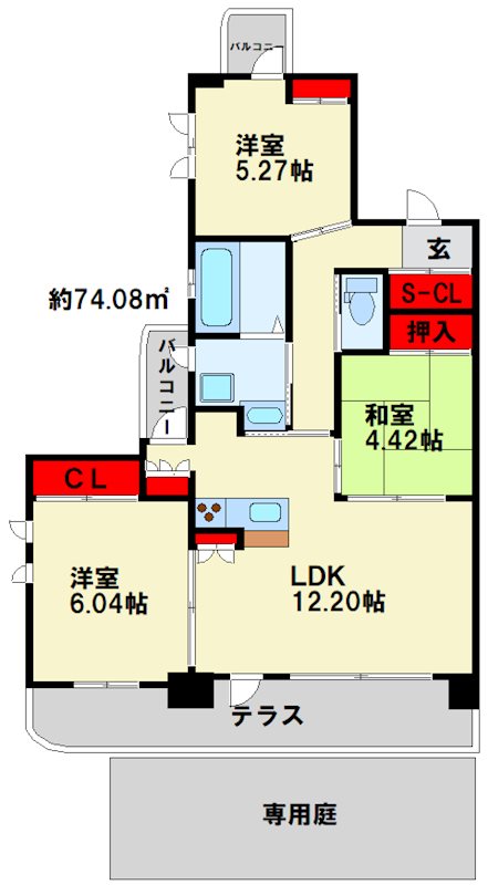 グランドパレス熊本町プレミアム 間取り