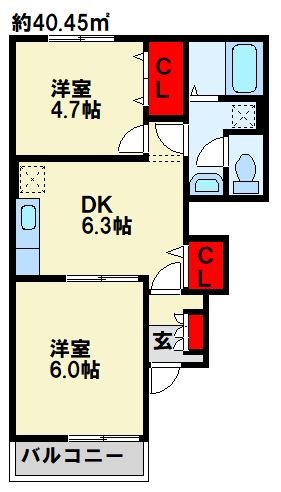 ヴィラージュ波風　Ａ棟 間取り