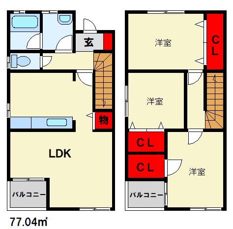藤原テラスハウス A 間取り
