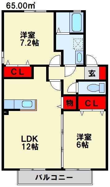 リビングタウン浅川 C棟   間取り