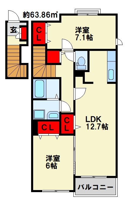 ブライトーU　B棟 間取り