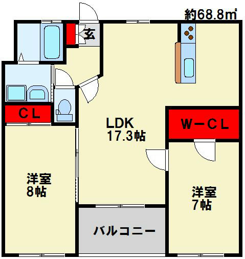 アヴニール吉志  間取り