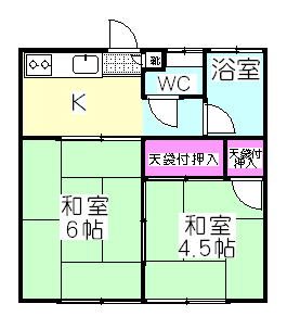コーポフジ 202号室 間取り