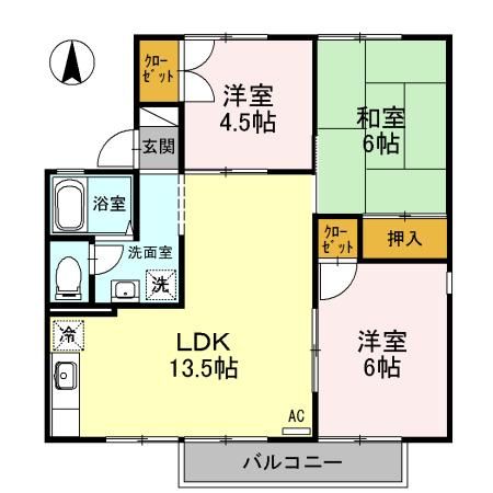エクセレントサカウエＡ棟 間取り