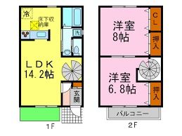 デュープレックス箕面東B 間取り