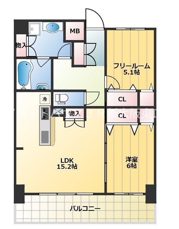 大阪府大阪市東淀川区東中島１丁目 間取り