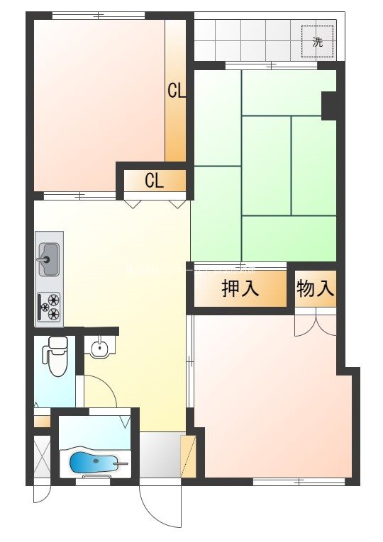 北千束第二コーポラス 304号室 間取り