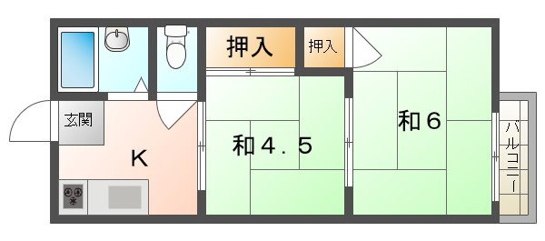 翠甲園ハイツⅠ・Ⅱ 間取り