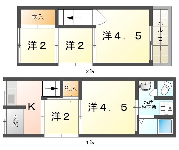 南寺方中通2丁目貸家 間取り