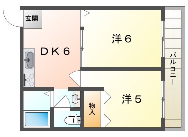 松栄畷ハイツ 間取り