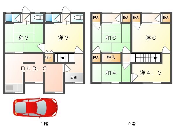 大久保町2丁目貸家 間取り