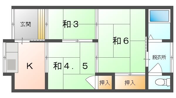 常盤町平屋貸家 間取り
