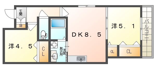 クリエオーレ下神田Ⅱ 間取り