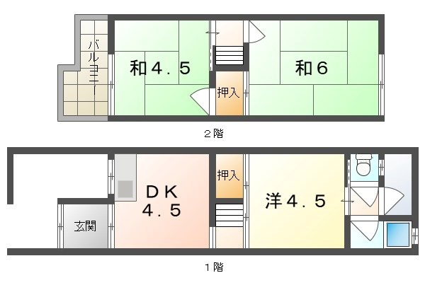 黒原旭町借家 間取り