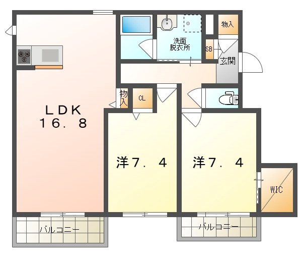 シャーメゾン　ウィズ　タカ 間取り