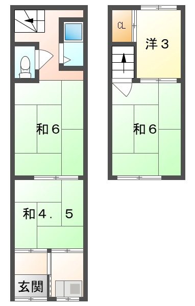 南寺方南通貸家 間取り