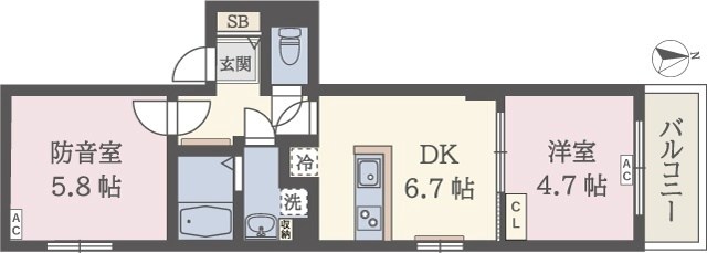 OAKS江古田ラシクラス　24時間演奏可 武蔵野音楽大学　日本大学芸術学部 間取り