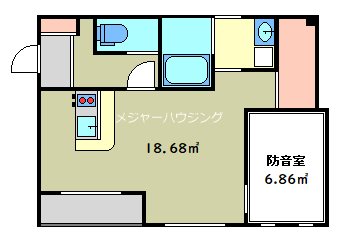 ポプラ倶楽部２３ 24時間演奏可 間取り